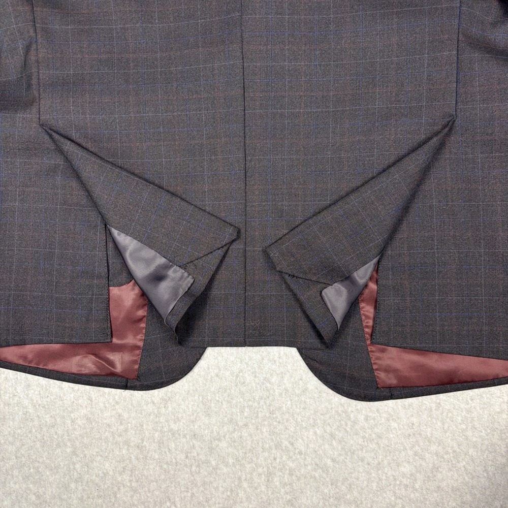 Paul Betenly Blazer 52R Windowpane Plaid Charcoal Wool Lanificio Filarte - Picture 14 of 15